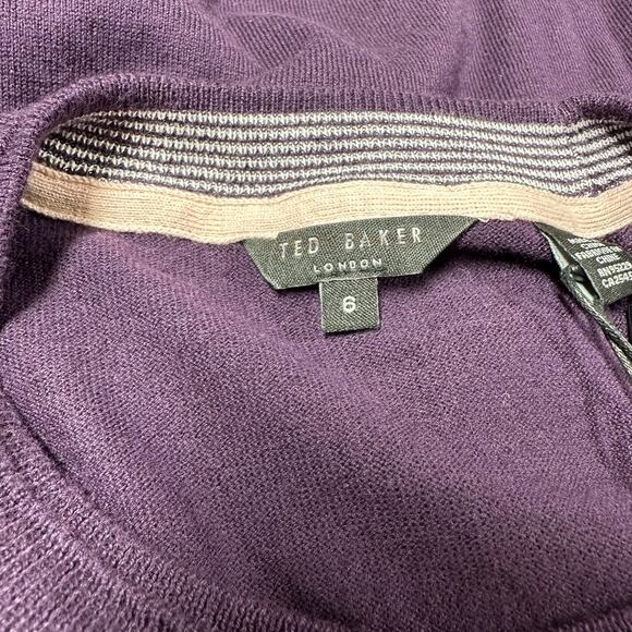 Ted Baker London NWT Men's Sandkas Slim Fit Crewneck Purple Sweater Sz 6 (XXL) - Picture 5 of 11